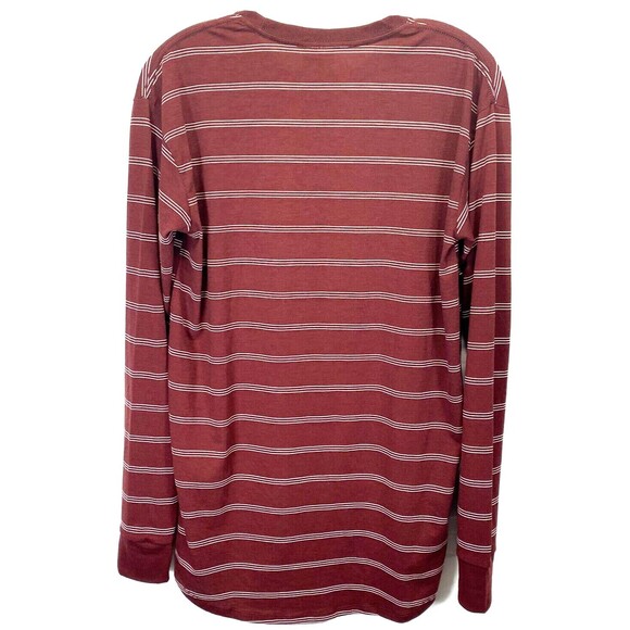 LULAROE Women Top Size XS Rust Stripe Stretch JERSEY KNIT Hi-Lo Hem LONG SLEEVE - Picture 4 of 7